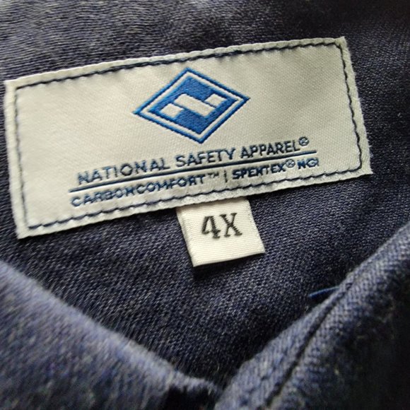 National Safety Apparel Mens Button Front Shirt 4XL Flame Resistant HRC2 A18-04 - Picture 8 of 8